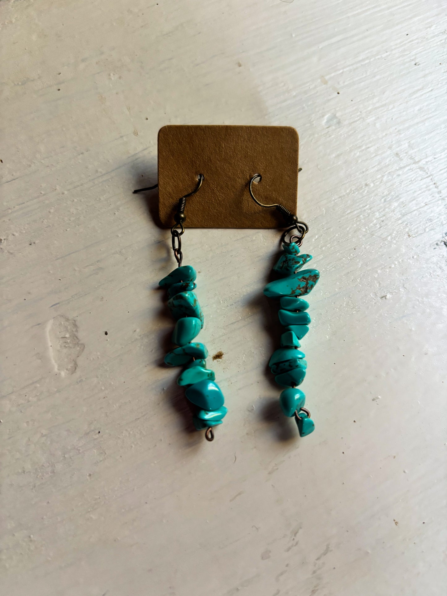 Single Strand Turquoise Chunk Dangles