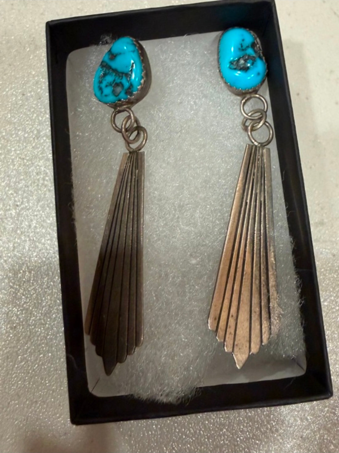 Dangling Turquoise Sterling Earrings