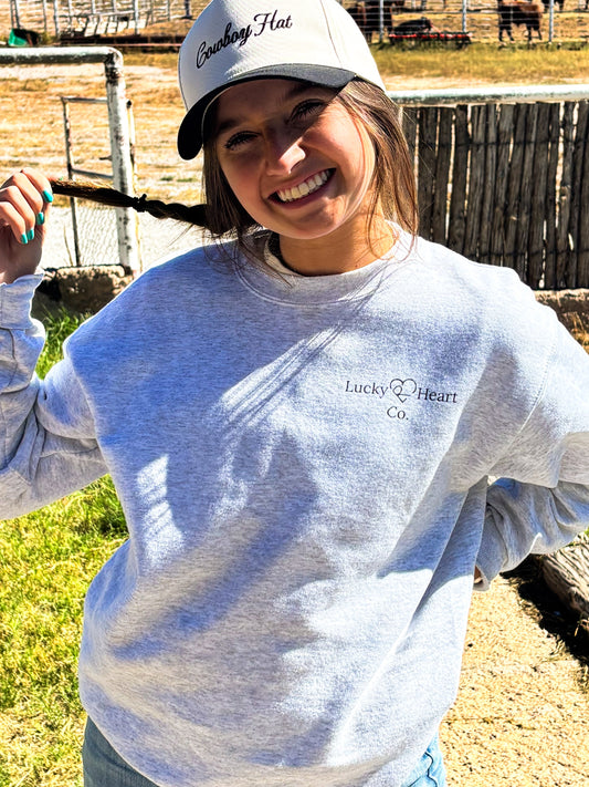 BRAND CARD CREWNECK - ASH GREY