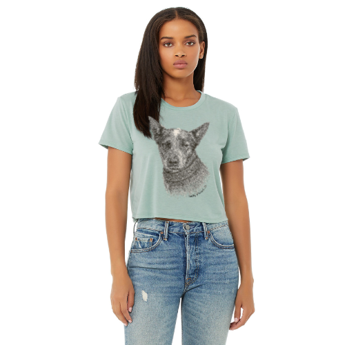 Sugar Tee - Cropped Dusty Blue