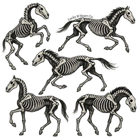 Skeleton Horse Crop Tee