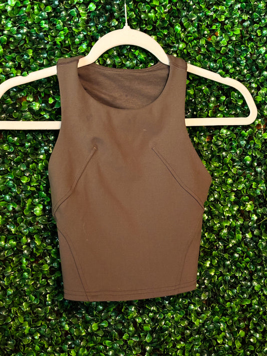 Pre-Loved Lululemon High Neck Tank - Green (Size 2)