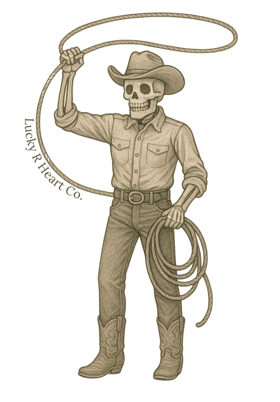 Skeleton Cowboy Crop Tee