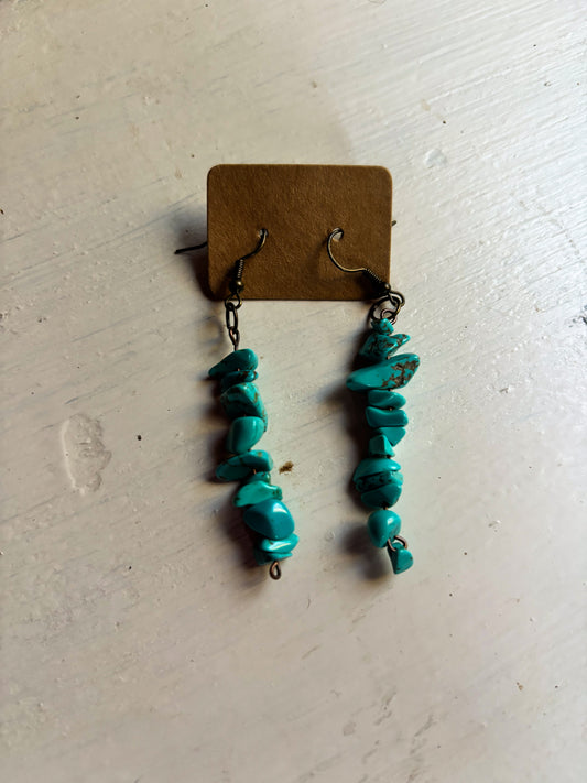 Single Strand Turquoise Chunk Dangles