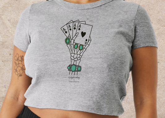 Bury Me in Turquoise Baby Tee by Kaley Wolting