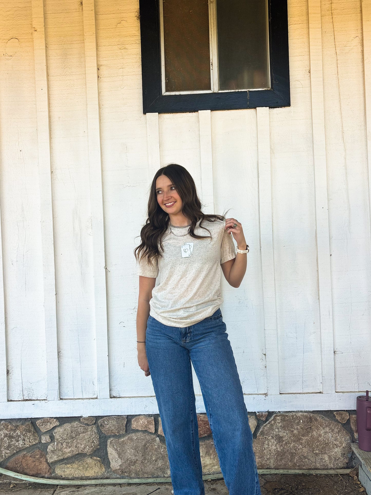 Lucky Hand Tee - Oatmeal Heather