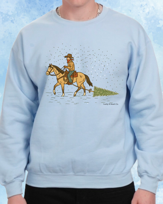 Cowboy Christmas Tree Crewneck