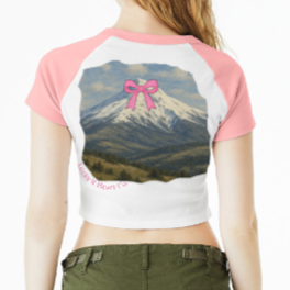 Sierra Blanca Girlie Tee - Crop Pink Raglan