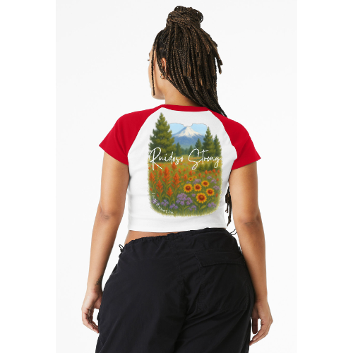 Sierra Blanca Meadow - Crop Raglan Tee