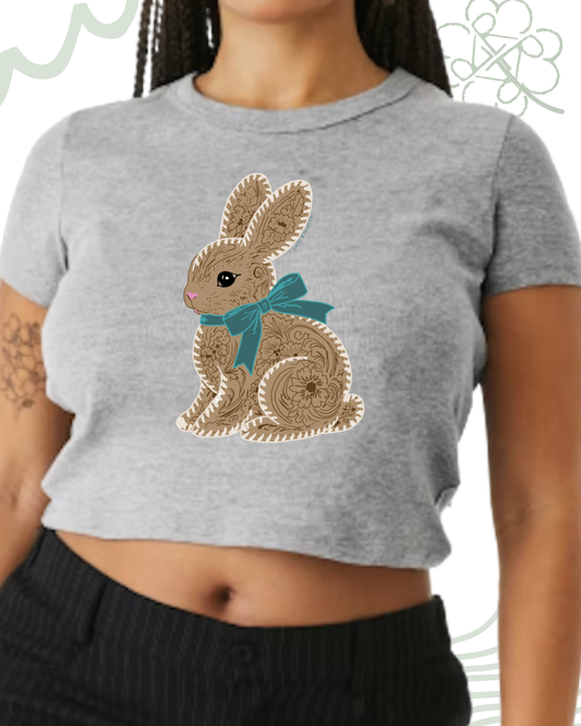 Tooled Bunny Crop Baby Tee