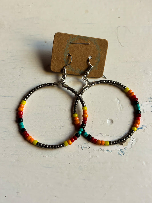 Sarape Dangle Earrings - Silver