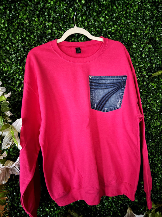 DENIM POCKET CREW