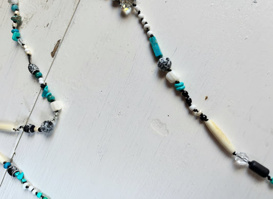 40” Wrap Necklace - Black & White