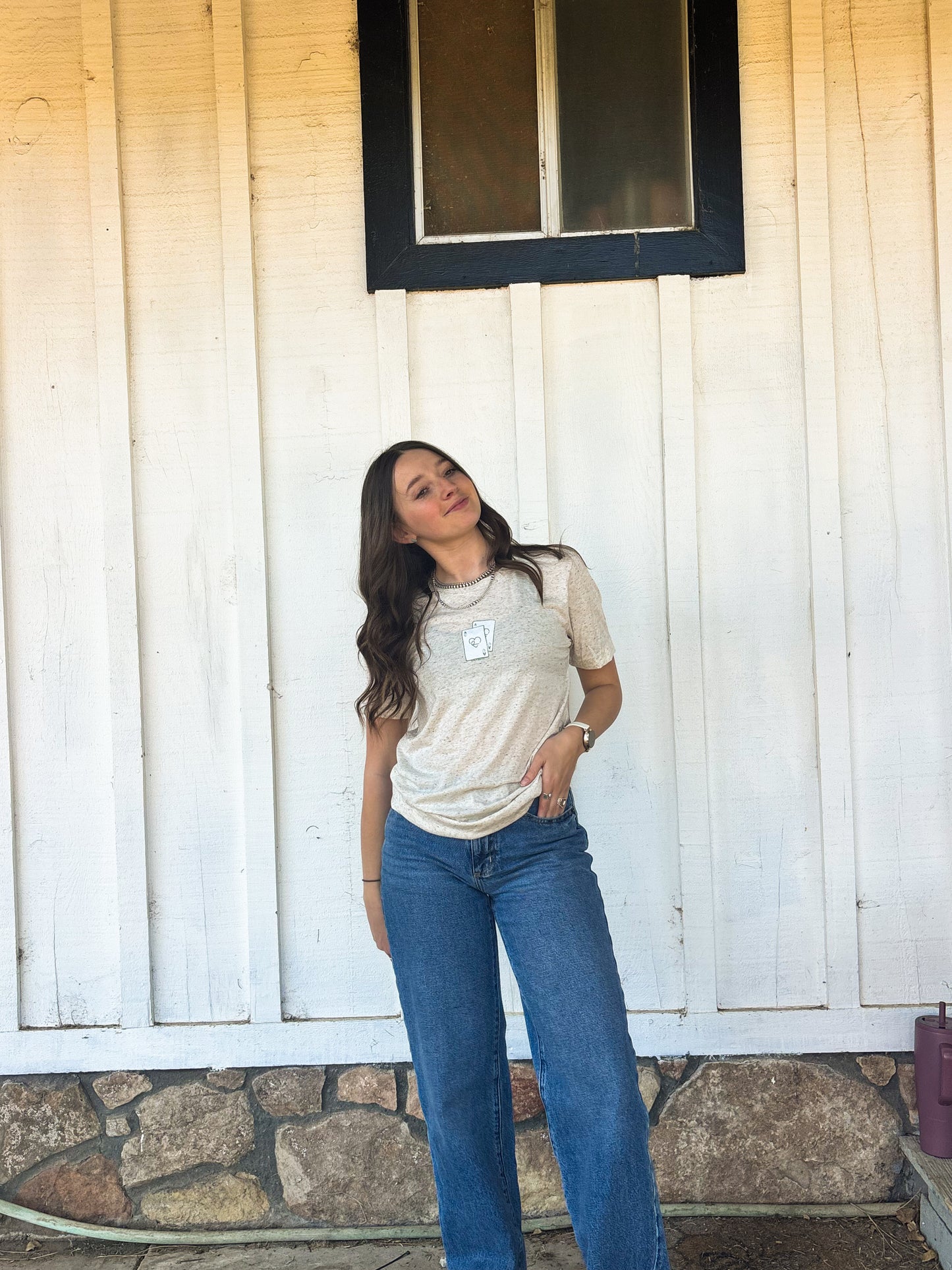 Lucky Hand Tee - Oatmeal Heather