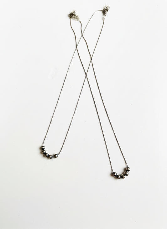 Sterling Navajo Pearl 14” Necklace