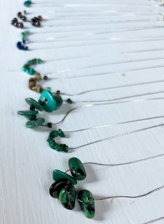 Turquoise Sterling Silver 14” Necklace