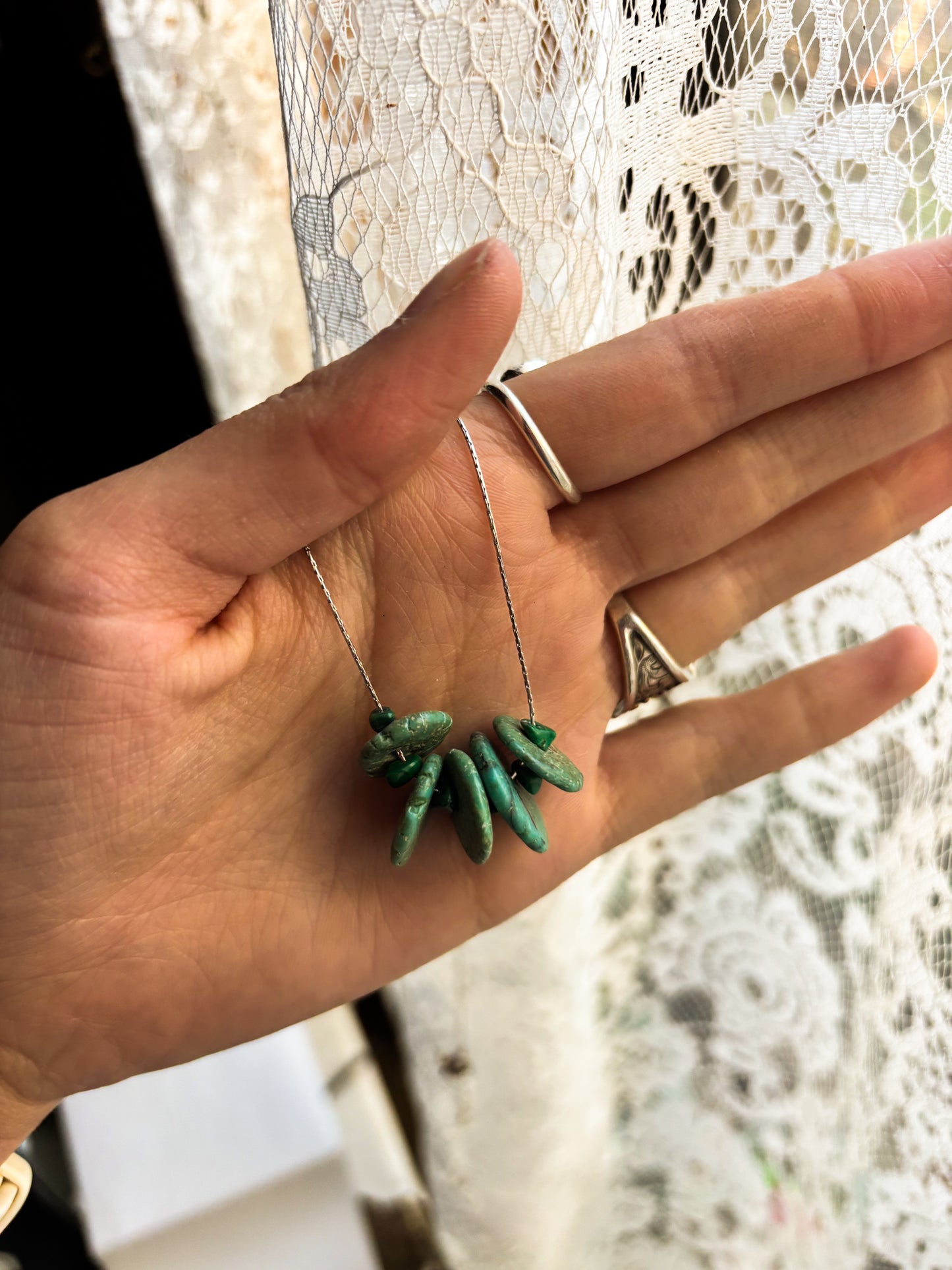 Turquoise Sterling Silver 14” Necklace