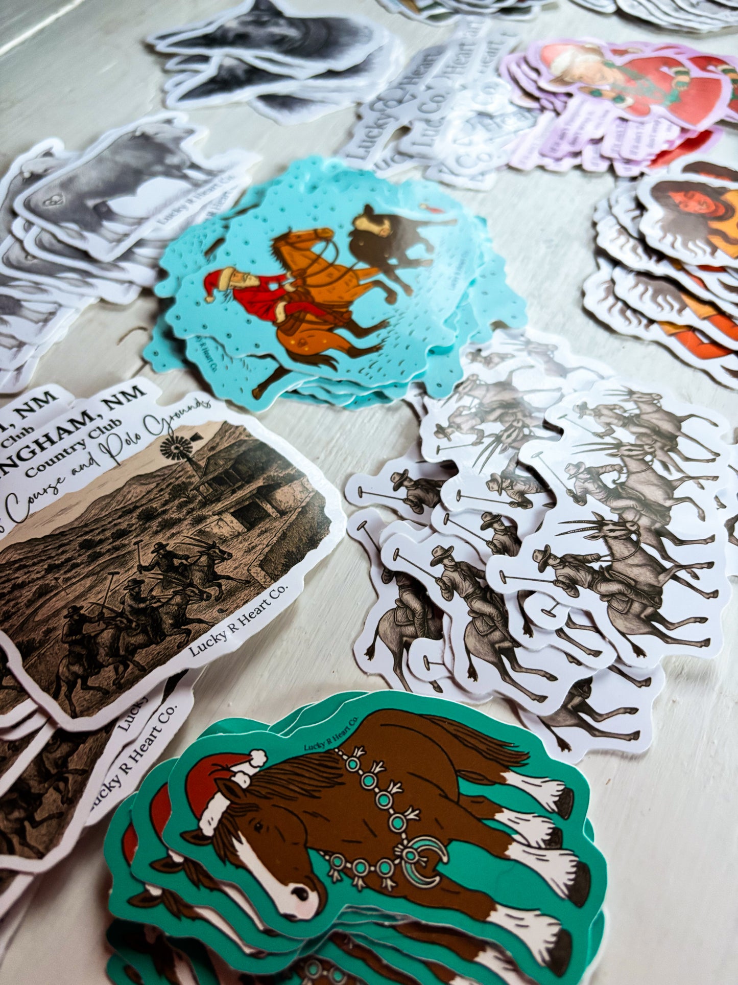 Cowboy Clydesdale Christmas Sticker