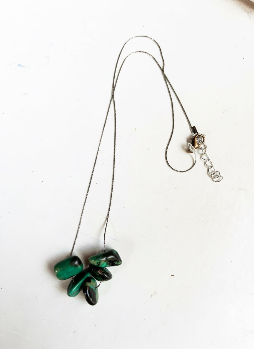 Turquoise Sterling Silver 14” Necklace