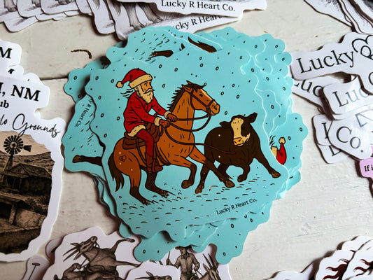 Christmas Cow Work Sticker