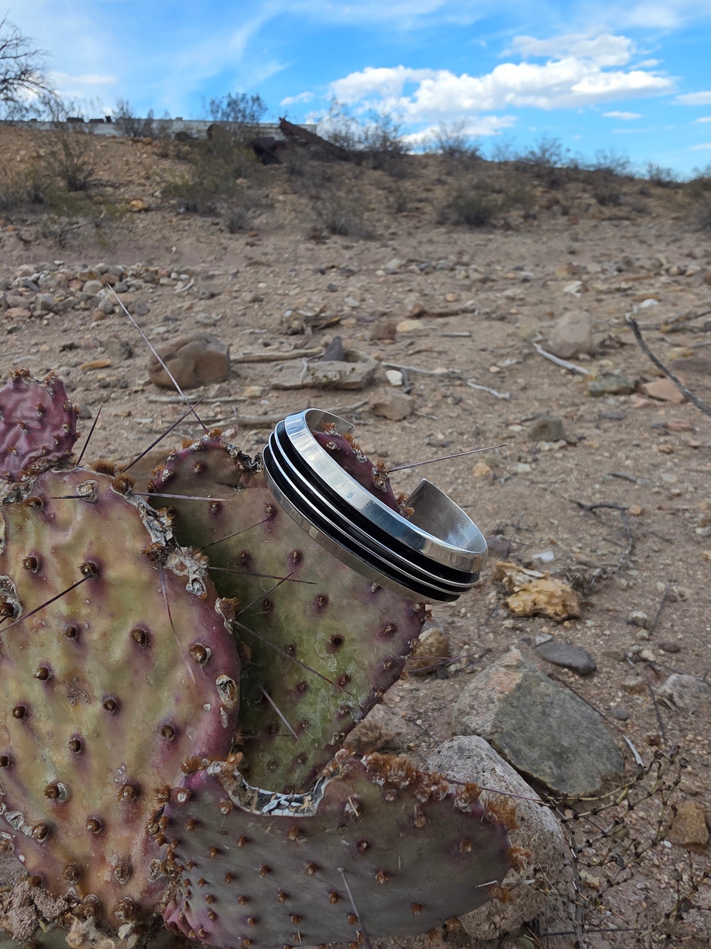 Tom Hawk Sterling Silver Navajo Cuff Bracelet