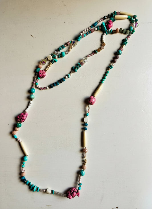 40” Wrap Necklace - Pink Conch Inspired