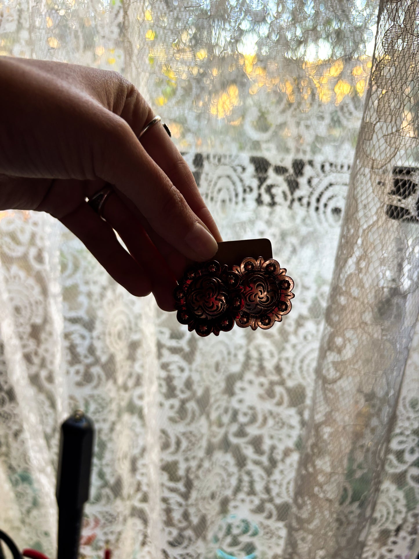 Copper Concho Stud Earrings