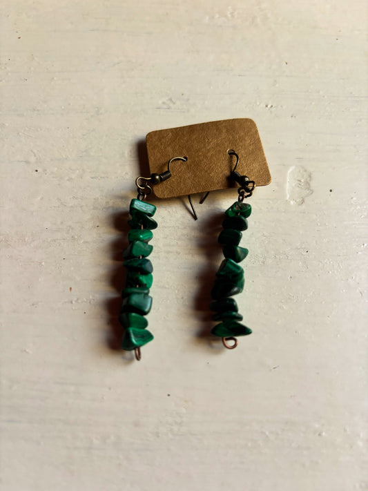 Dark Turquoise Chunk Dangles