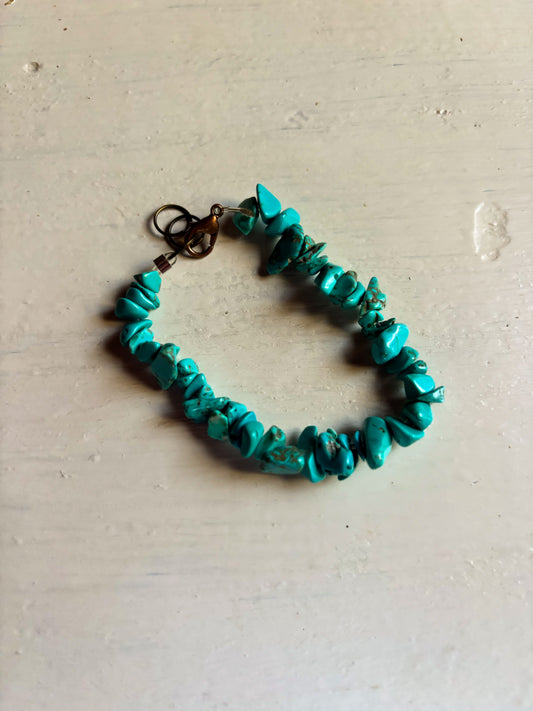 Turquoise Chunk Stretch Bracelet