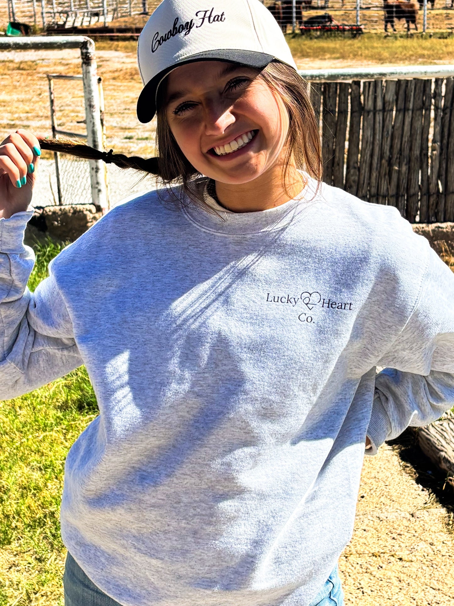 BRAND CARD CREWNECK - ASH GREY
