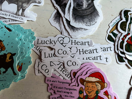 Lucky R Heart Co. Logo Sticker