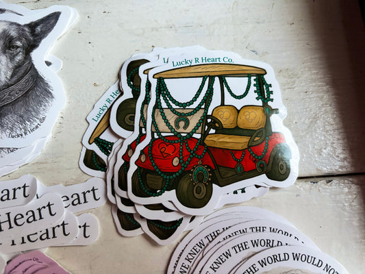 Turquoise Golf Cart Sticker