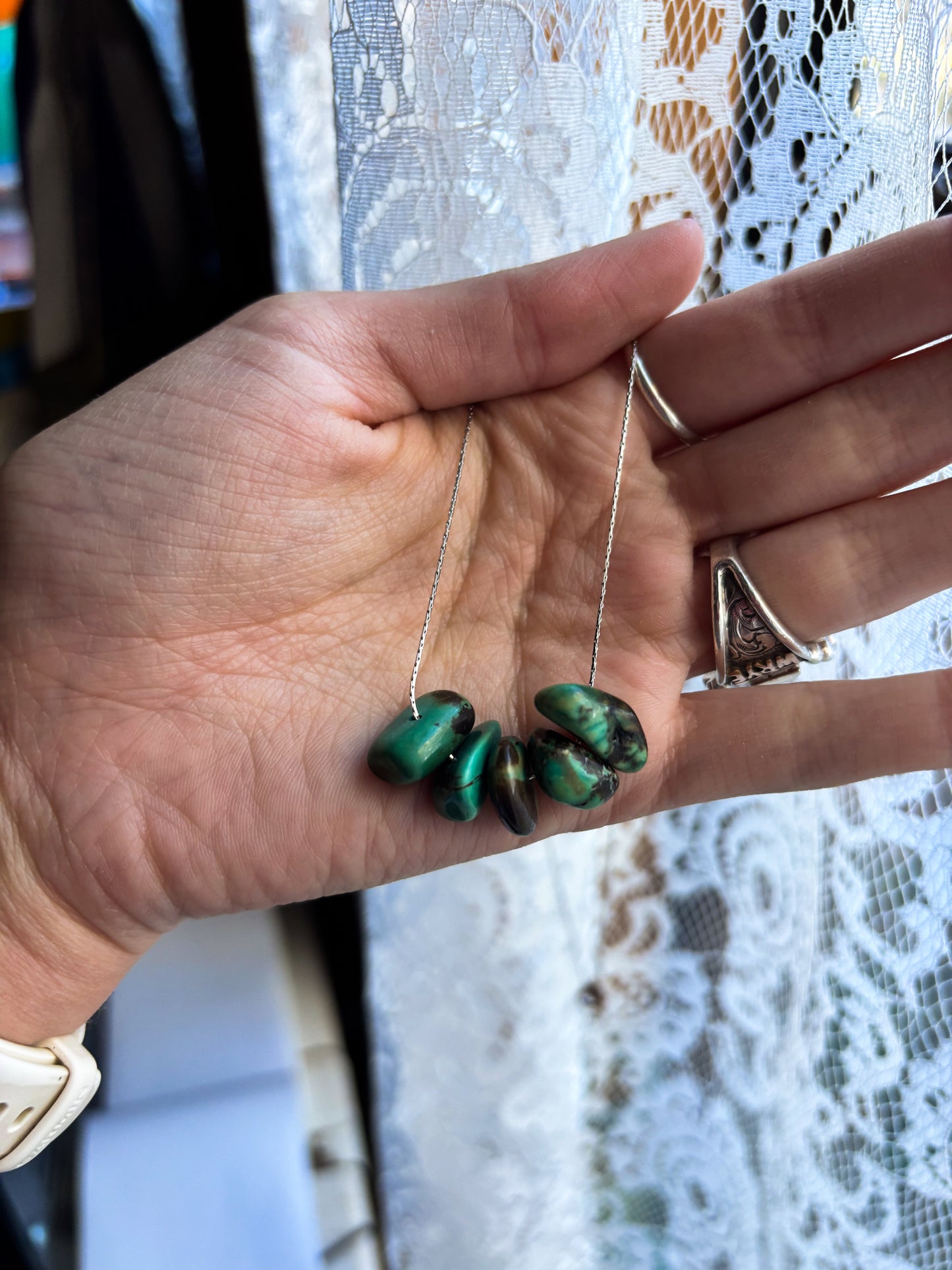 Turquoise Sterling Silver 14” Necklace