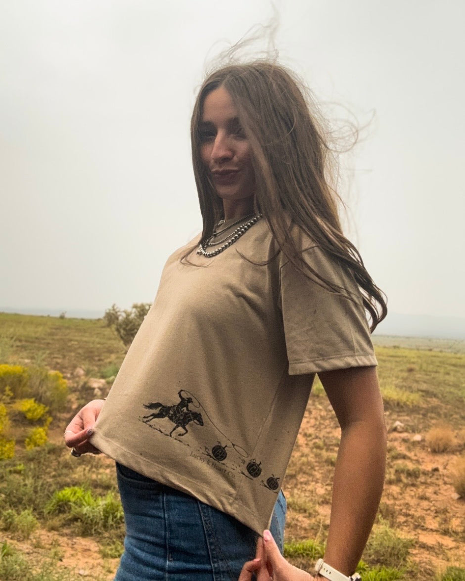 Pumpkin Wrangler Crop Tee