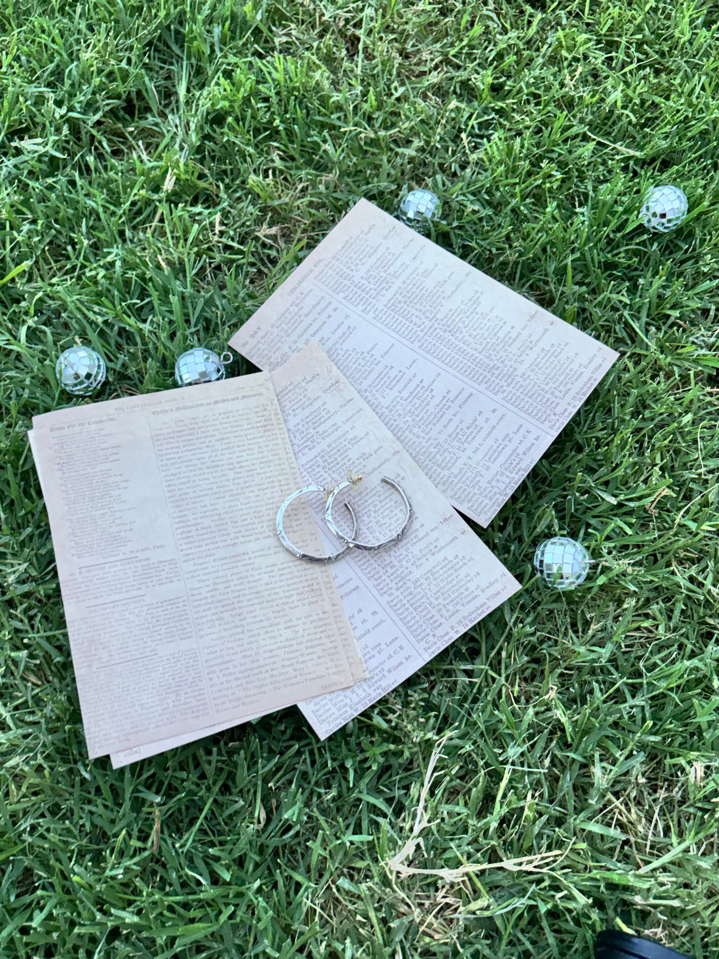Sterling Hand Stamped Hoop Earrings
