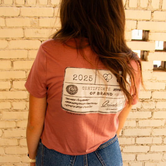 Brand Card Tee - Mauve Loose Crop