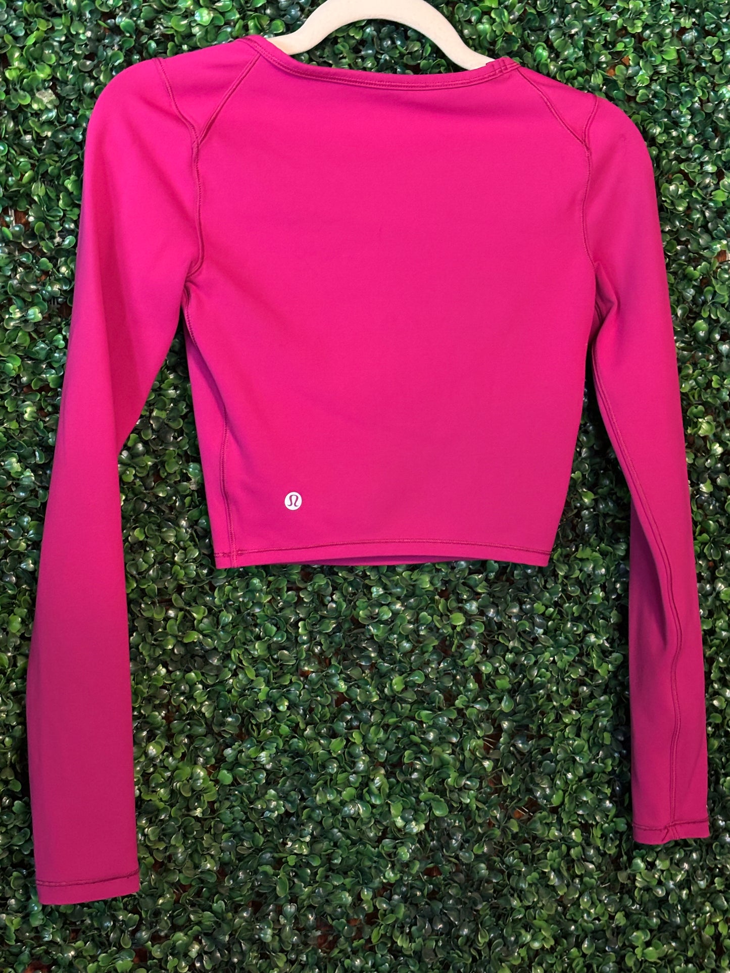 Pre-Loved Lululemon Long Sleeve Crop - Sonic Pink (Size 2)