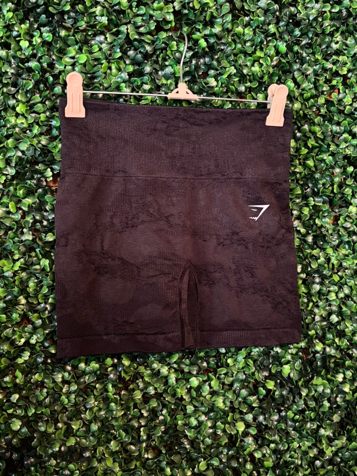 Pre- Loved Gymshark Biker Shorts - Black Camo (Size XS)